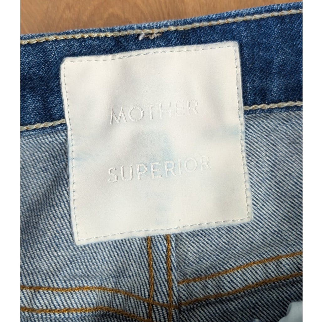 MOTHER Tippy Top Frisky Flood Fray Jeans Bad Reputation Size 30