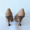 Burberry Leather Suede Pointed Toe Pumps Womens EU 39.5/US 9.5 Beige High Heel