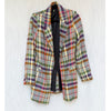 AFRM Britt Blazer Womens M Multi Rainbow Checked Long Sleeve Open Front