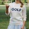 Ellsworth & Ivey Classic Golf Crewneck Sweater Womens L Ivory/Navy Long Sleeve