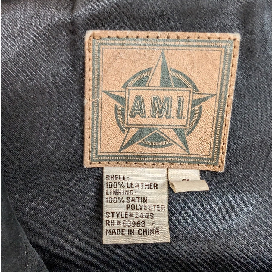 AMI Vintage 80's Black Suede Leather Button Shirt Jacket Shacket, size S