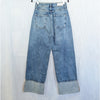 ICON DENIM LA Kiki Jeans Womens 25 Smoke BlueMid-rise Wide Leg Cuffed Hem