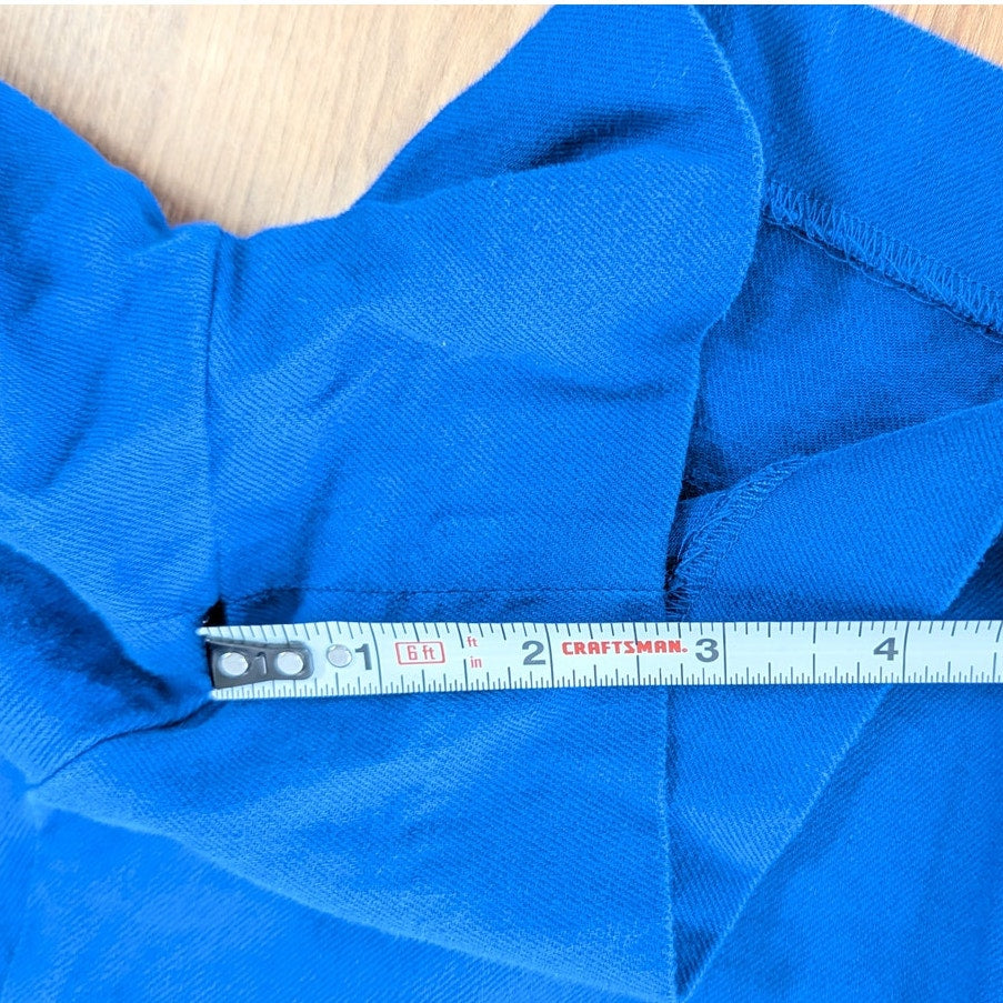 L'agence Linen Blend Mini Shorts with Elegant Drape Womens 10 Blue High Waist