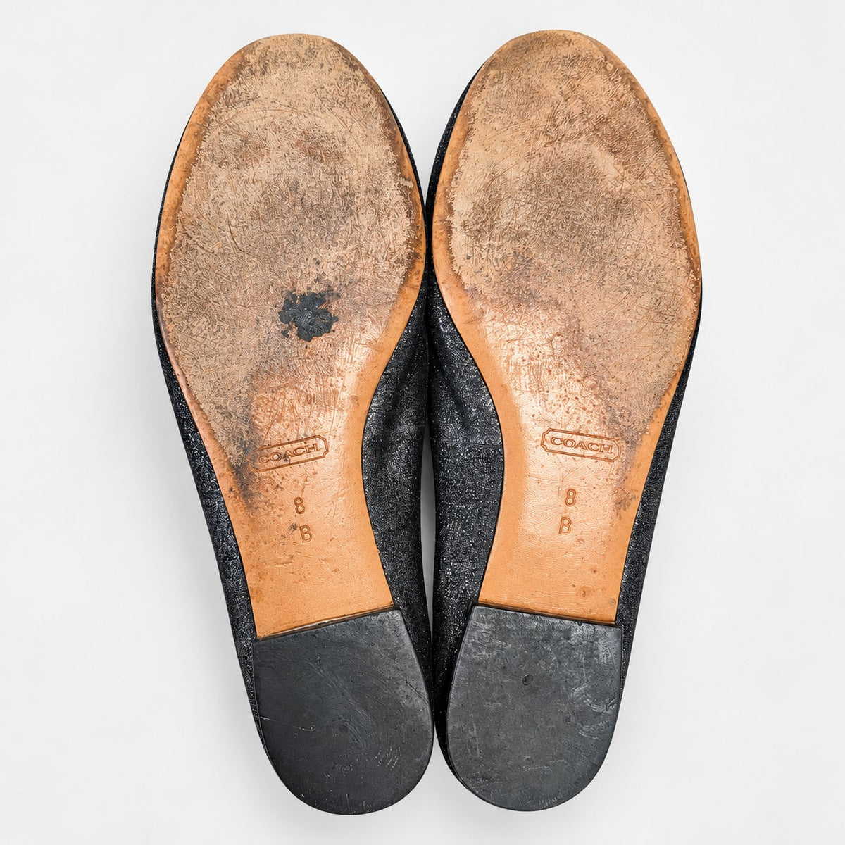 Coach Caitlin Gunmetal Metallic Leather Smoking Loafers 8B