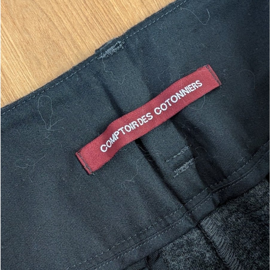 Comptoir des Cotonniers Wool Blend Tapered Cropped Pleated Banana Trousers L