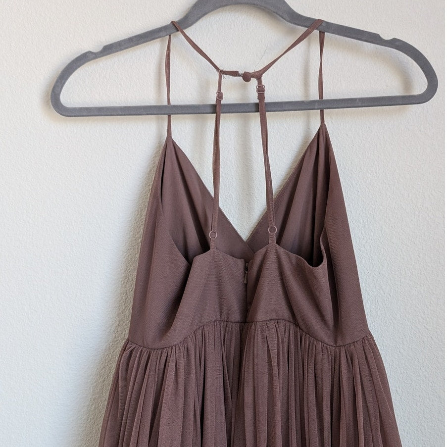 ASOS Pinny Extreme Tulle Mesh A-line Purple Midi Sleeveless Dress, size 6