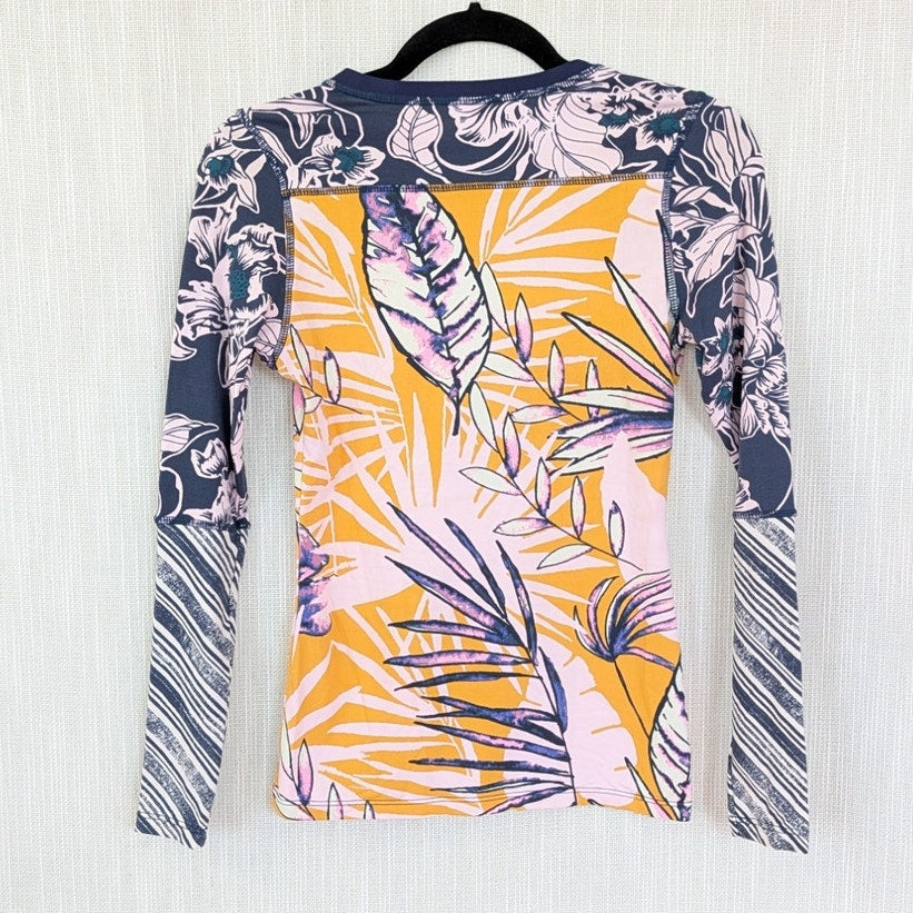 Maaji Boa Noite Summer Rashguard Swimwear Long Sleeve Botanical Top Womens M