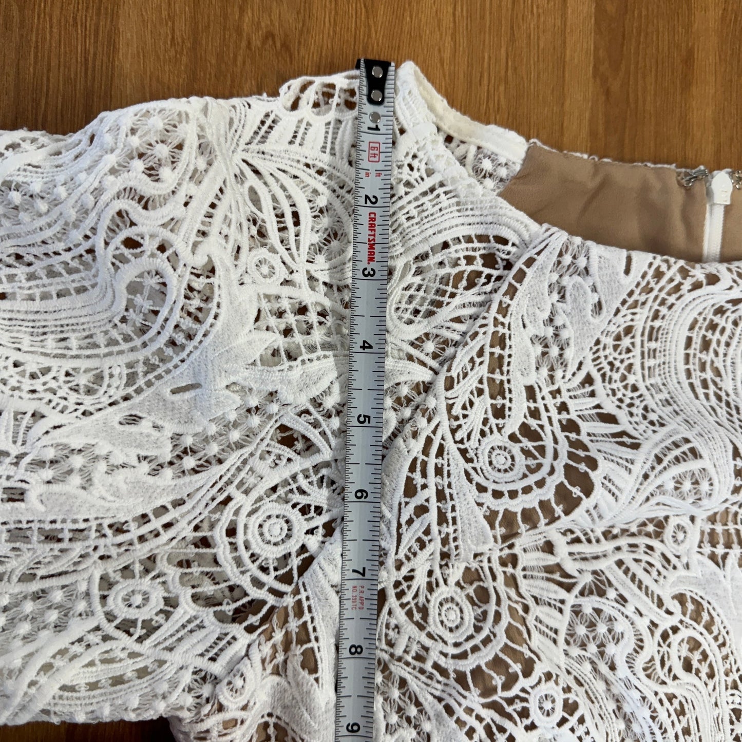 Elliatt Kate Dress Womens S White Floral Lace Semi-sheer Long Sleeve Mini