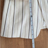 Banana Republic Alva Double-breasted Blazer Womens 4 Stipe Linen/Cotton 579142