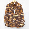 Farm Rio Shuhu Brown Cutout Single-breasted Long Sleeve Blazer Jacket, size L