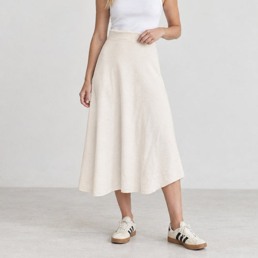 Dorothee Schumacher Look Sharp Cotton-blend Midi Skirt In Laeaea Lalm, size XS