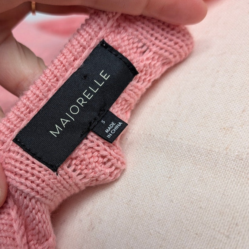 Majorelle Pink Fallone Knit Long Sleeve Sweater, size S