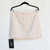 ASTR Cailey Crochet Trim Button-Front Mini Skirt Womens L Natural A-line NWT