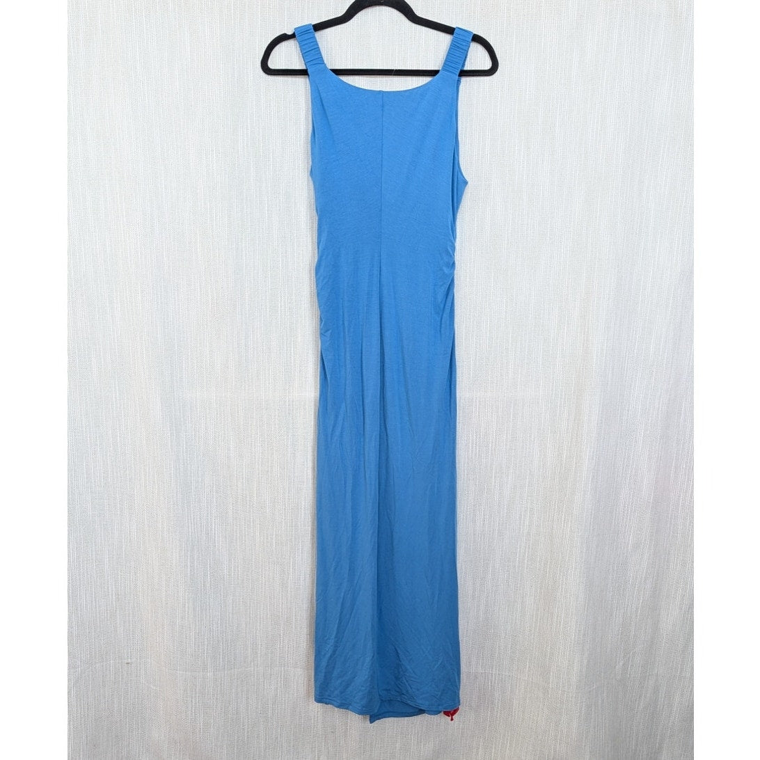 Rebecca Taylor Twist Modal Front Maxi Dress Womens M Blue Sleeveless V-neck NWT