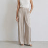 Zara Satin High-Rise Pleated Wide Leg Flowy Beige/Tan Pants, size XS