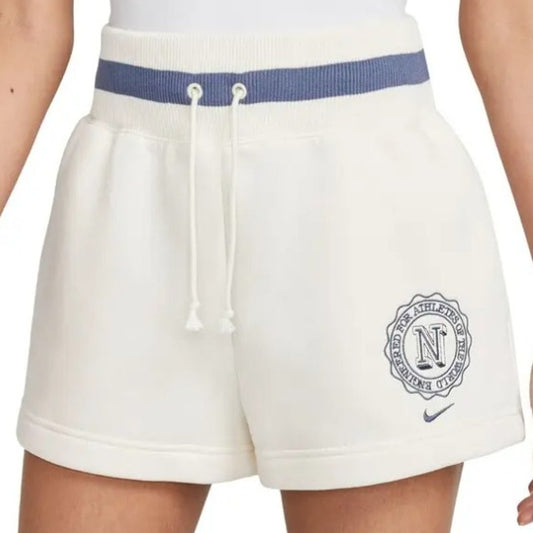 Nike Sportswear Phoenix Fleece High Waist Campus Shorts Womens S Ivory Mini