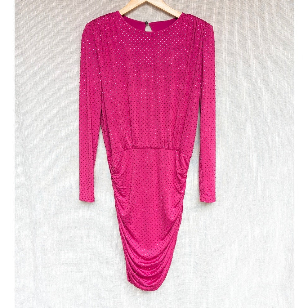 Veronica Beard Jessel Dress Womens XS Crystal-Embellished Stretch-jersey Mini