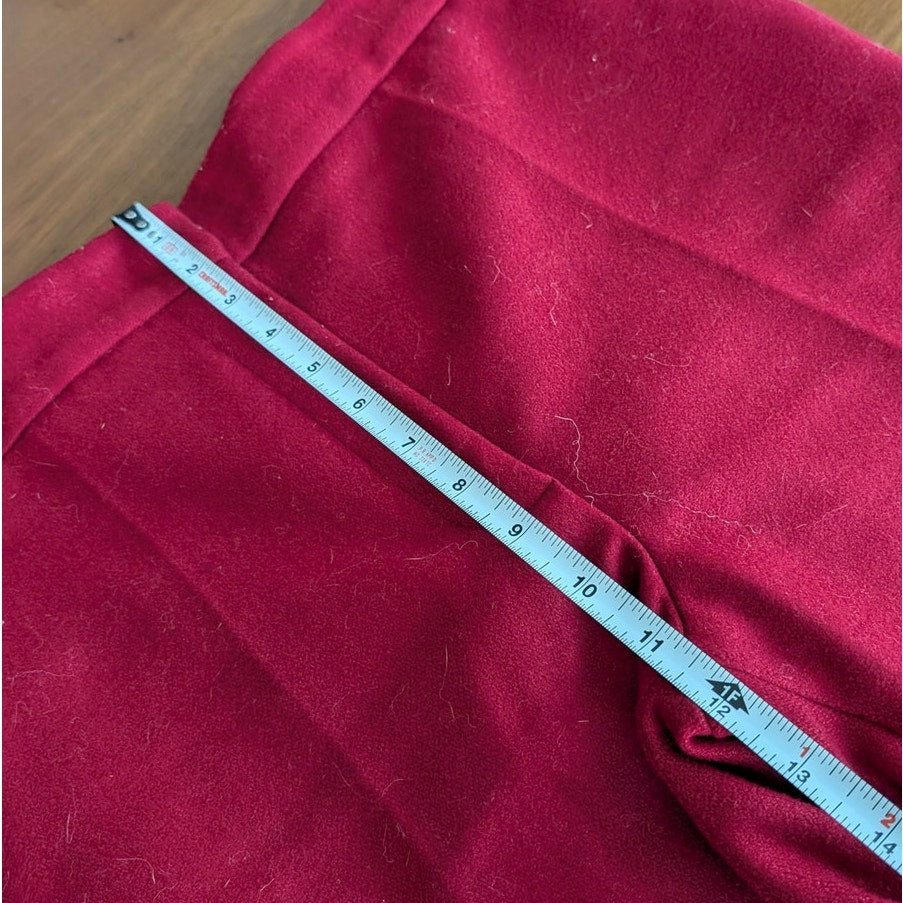COS Red Wool Blend High Rise Straight Leg Trouser Pants, size EU34/US4