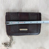 Burberry Vintage Leather Wallet with Chain Black Plaque Logo Bifold Rare