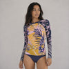 Maaji Boa Noite Summer Rashguard Swimwear Long Sleeve Botanical Top Womens M