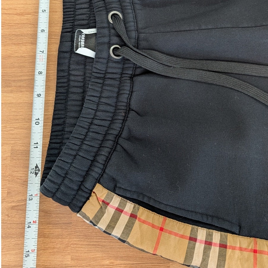 Authentic Burberry Vintage Check Paneled Jog Pants Womens M Cotton Tapered Leg