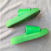 Ganni Green Rubber Round Open Toe Logo Slide Sandals, size EU39/US8