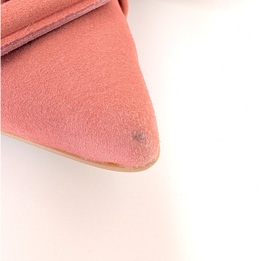 Aquatalia Jojo Dusty Pink Suede Leather Pointed Toe Flats Shoes Womens 9.5M