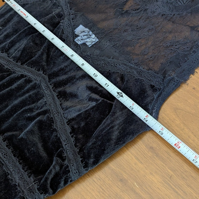Lost + Wander Black Lace Velvet High Neck Sleeveless Maxi Dress, size S