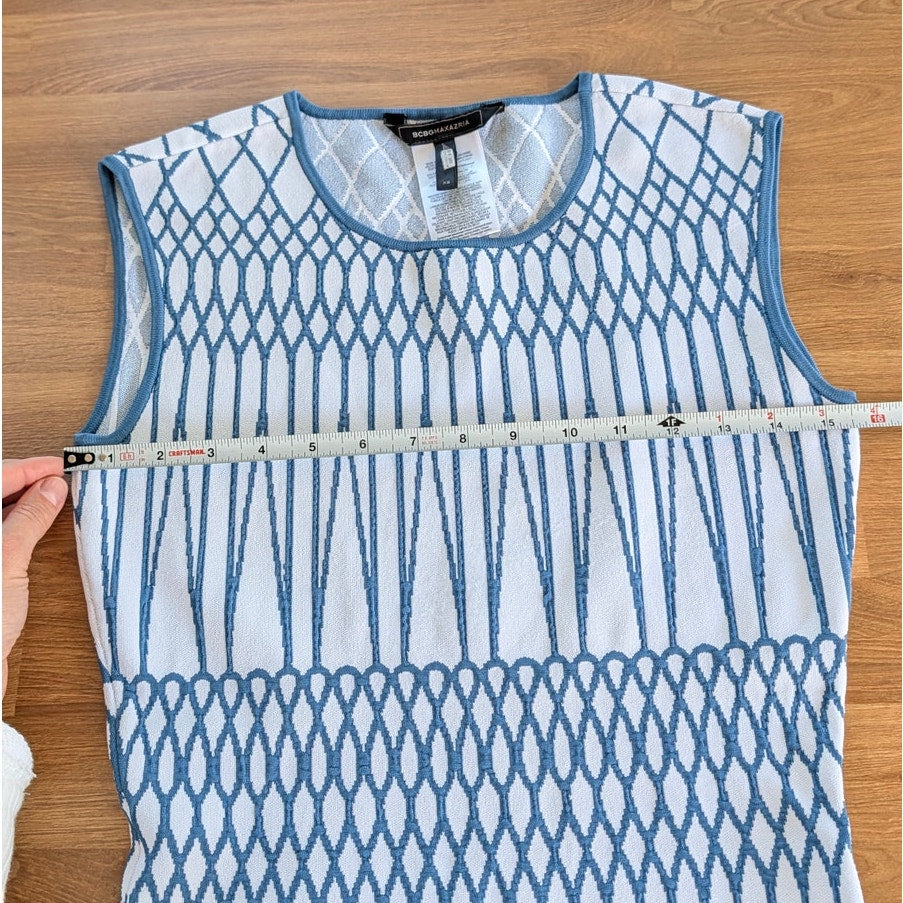 BCBGMAXAZRIA Elena Dress Womens XS Sleeveless Geometric Print Bodycon Mini