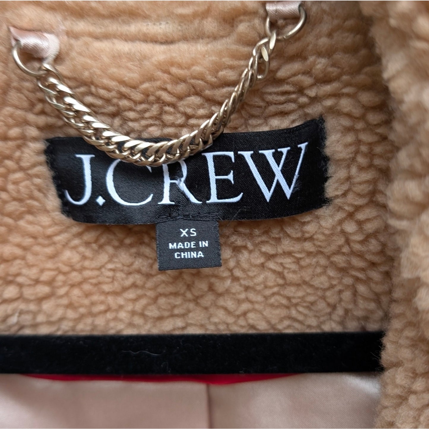 J.Crew Relaxed Tan Teddy Topcoat in Sherpa Blend BW157, Size XS