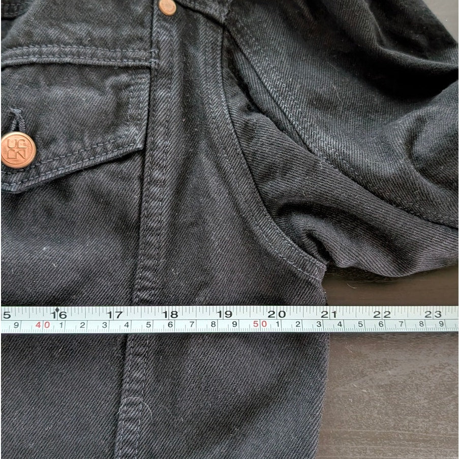Ulla Johnson Cosette Black Denim Boxy Button Jacket