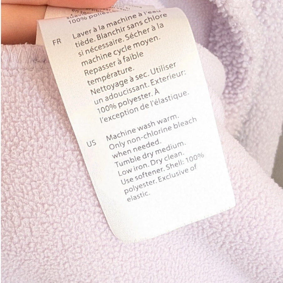 COS Lilac Teddy Fleece Oversized Long Sleeve Zip High Neck Tunic Dress, size XS