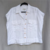 Madewell White Flap-Pocket Button-Up Shirt in 100% Linen, size L