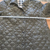 Burberry Quilted Jacket Coat Women's L Green Button Front Long Sleeve Checked