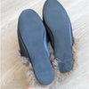 Gucci Black Leather Fur Loafers Embroidered Princetown Flat Slipper Mules