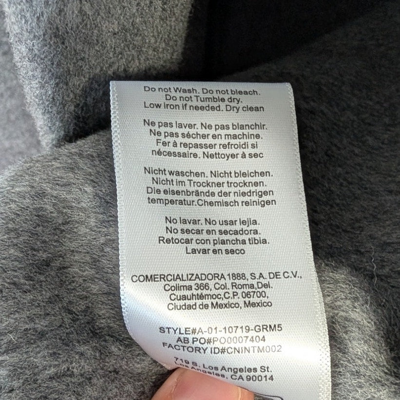 Anine Bing Quinn Blazer Womens Heather Grey Wool Cashmere Oversized Jacket XL