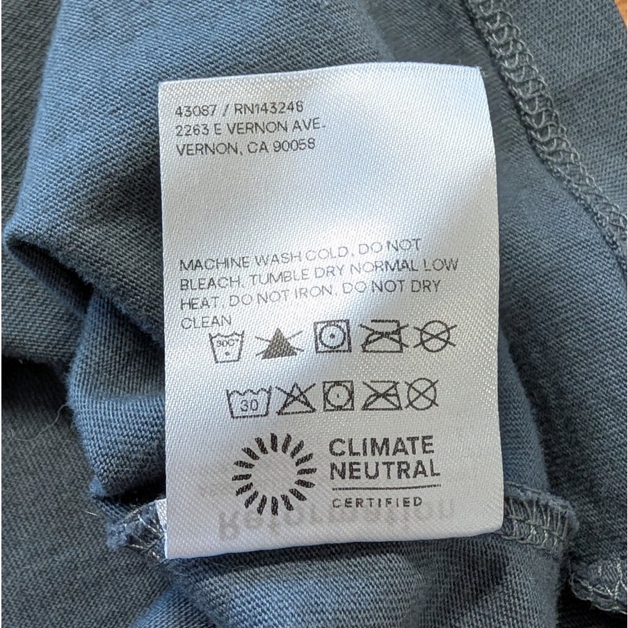 Reformation Organic Cotton Crew Neck T-Shirt Blueish Gray Size M