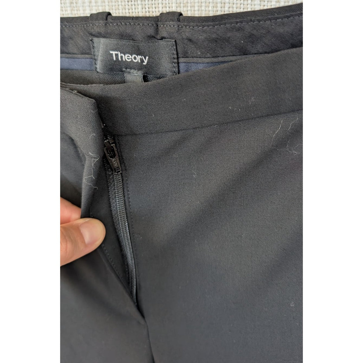 Theory Demitria 2 Flare Pants Black Stretch Wool Size 12