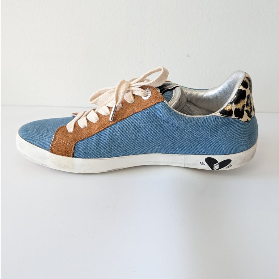 Zadig & Voltaire Jean Denim Sneakers Womens EU40/US 9.5 Multi Lace-up Low Top