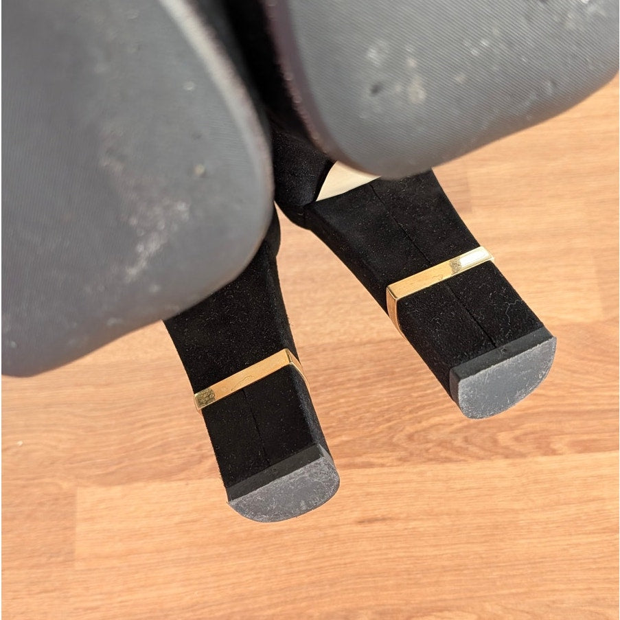 Fabiani Sara Kent Black Suede Block Heel Italy Pumps Womens EU 38.5/US 8.5