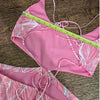 Lovers + Friends Makena Fuchsia Leaf Print Midi Sleeveless Dress, size L