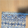 Zara Pants Womens XS BLue Floral Print Linen Blend High-rise Wide Leg Full