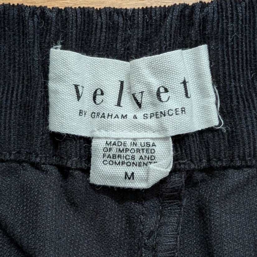 Velvet by Graham & Spencer Laney Cropped Corduroy Pants Black M
