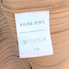 Anine Bing Rondi Pleated Top Womens L Brown Crepe Sleeveless Straight Mock Neck
