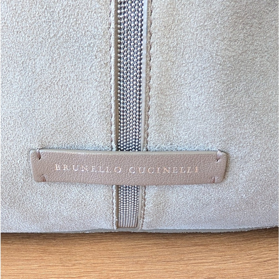 Brunello Cucinelli Monili Buffered Leather Hobo Shoulder Bag