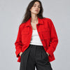 & Other Stories Orange Red Cotton Utility Shirt Jacket Shacket Women's US 4