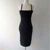 RE ONA Campbell Black Modal Jersey Midi Sleeveless Dress, size L