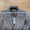 Express Plaid Double-Breasted Wool-Blend Topcoat Unisex Mens L Brown Long NWT