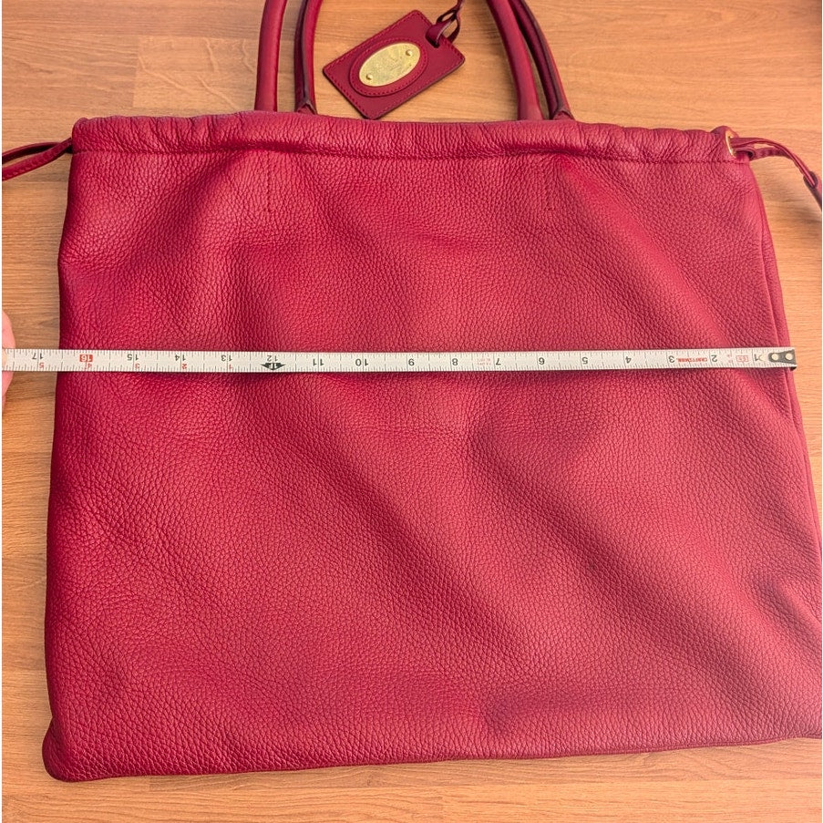 Etro Milano Red Leather Tote Bag Made in Italy Large Shopper Shoulder Bag