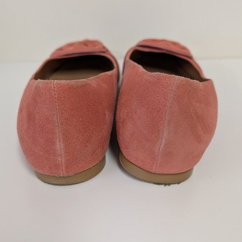 Aquatalia Jojo Dusty Pink Suede Leather Pointed Toe Flats Shoes Womens 9.5M